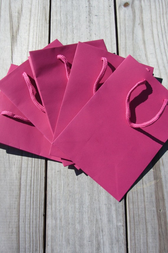 10 Pack 6.25x3.5x8.5 Hot Pink Gift Bags Etsy
