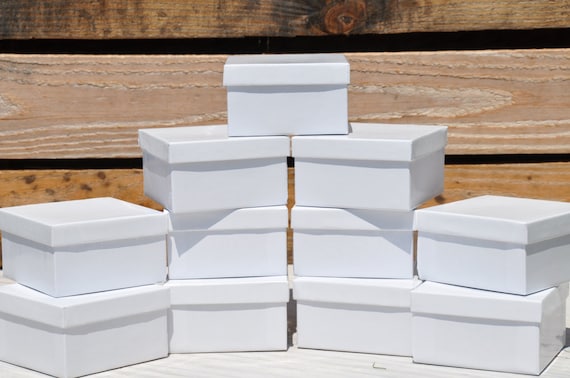 10 Pack Cardboard Jewelry Boxes With Cotton Fill - 3.5x3.5x1 Inch Small Gift Boxes, Black Gloss - View #7