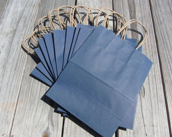 250 Pack Navy Blue Gift Bags/Wedding Welcome Bags/8"x4"x10"