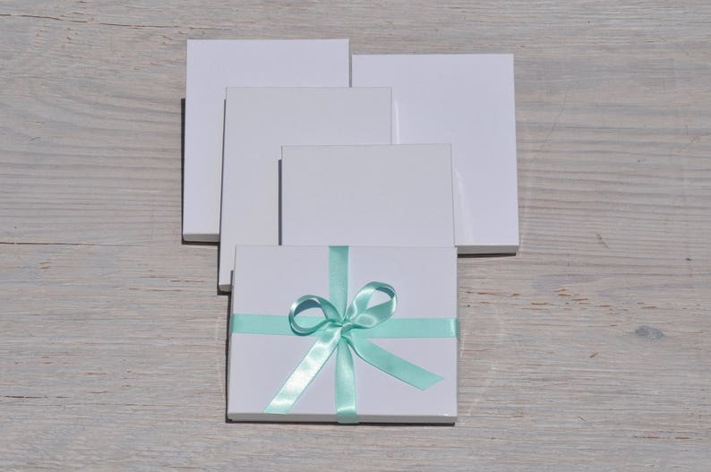 50 White Gloss 7x5x1.25 Gift Jewelry Necklace Boxes with Cotton Fill Invitation / Photography Box A7 image 1