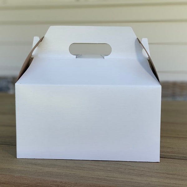 10 Large White Matte Gable Favor Boxes 9.5x5x5