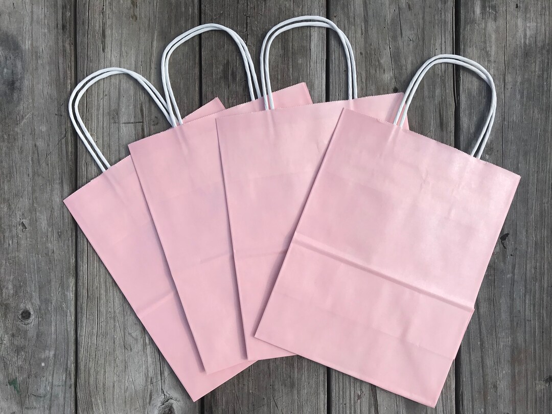 20 Pack Light Pink Gift Bags 8x4x10/wedding Bags/ Baby Pink Gift Bags Etsy