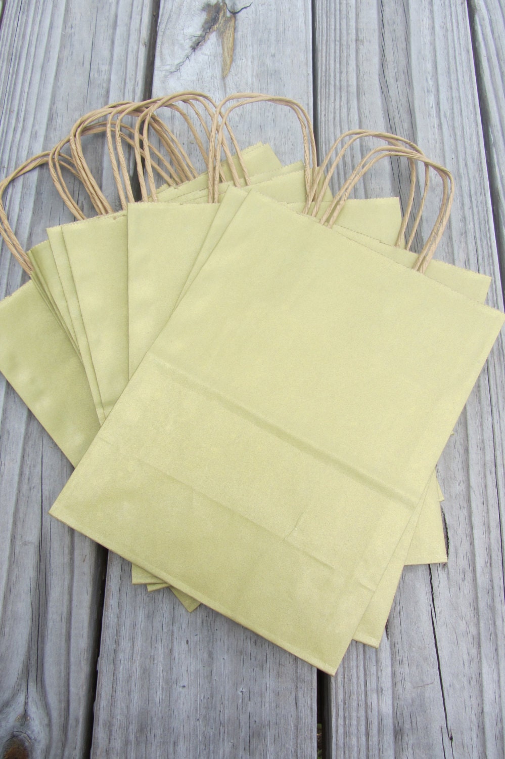 20 Pack Metallic Gold Kraft Shopping Bag 8x4x10 Etsy