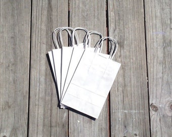 250 Pack White Kraft Paper Bag With Twisted Handle ( 5.25x 3.25 x 8.375)