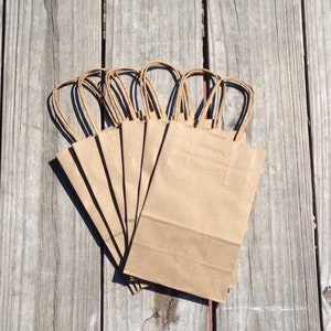 Mini Paper Bags 4 X 2.75 Brown Kraft, Paper Sacks, Seed Favor Bags 