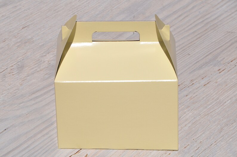50 Large Ivory Gable Boxes 9x6x6 Gloss Favor Box Cream
