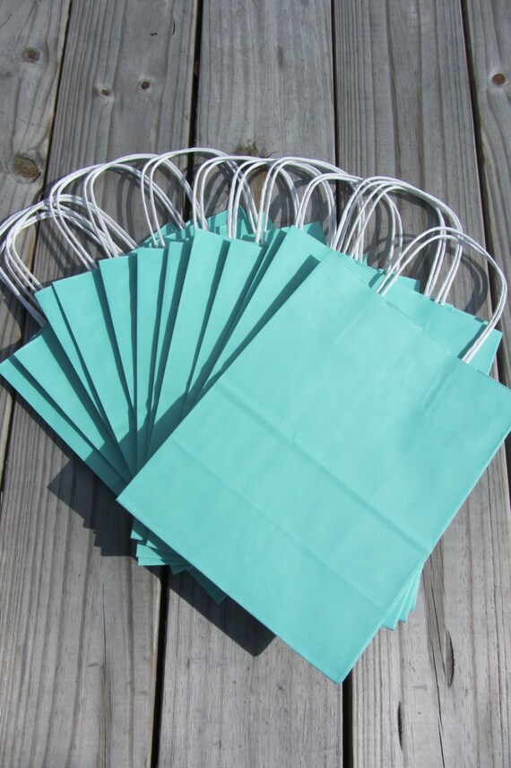 Pack Turquoise Gift Bags With Handle X X Etsy