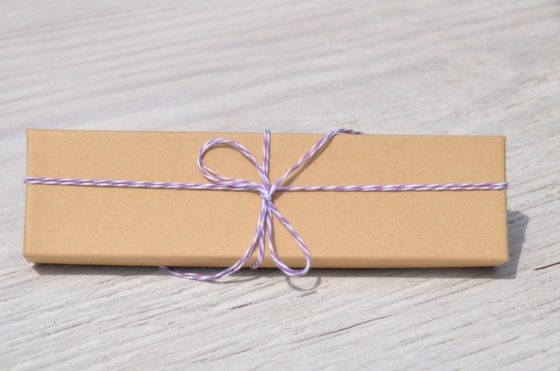 10 Kraft 8x2x1 Gift Jewelry Necklace Bracelet Boxes with Cotton Fill Natural Craft Box Size 82 image 2