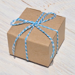 25 Kraft Gift Boxes 3x3x2 One Piece with Tuck Lid Favor Box
