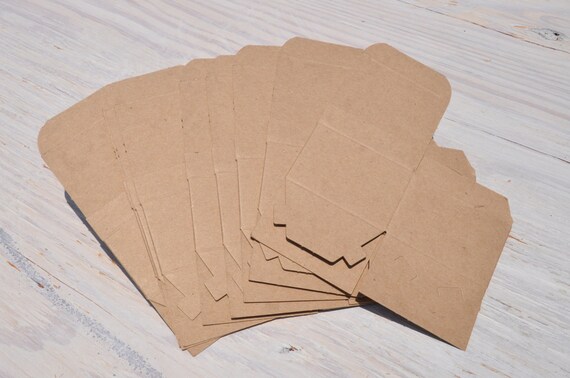 100 Kraft Gift Boxes 3x3x2 One Piece With Tuck Lid