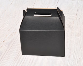 10 Large Black Gable Box 9.5x5x5 Favor Boxes