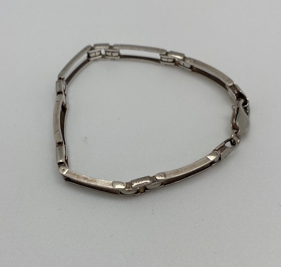 Italian Sterling Silver Rectangular Link Bracelet - image 5