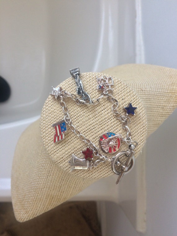 Patriotic American Sterling Silver Charm bracelet