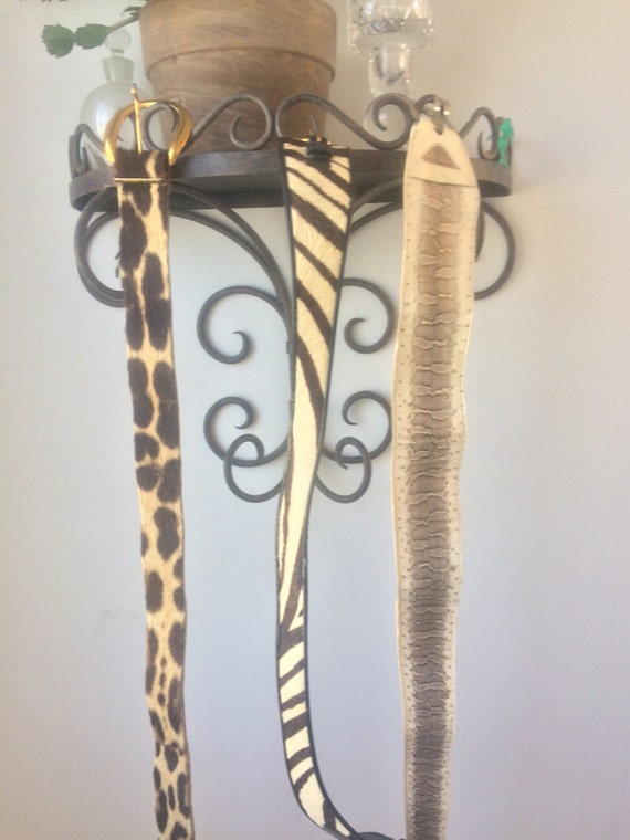 Exotic animal skin belts