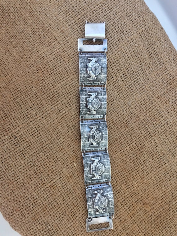 1960 Incan motif 900 silver bracelet