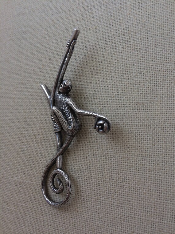 Monkey in tree with pomegranate Jolaire brand Ste… - image 3