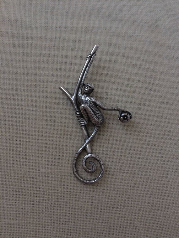 Monkey in tree with pomegranate Jolaire brand Ste… - image 2