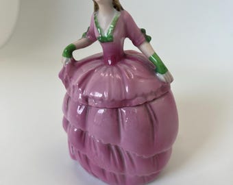 Taube Dressing Table Figural Victorian Lady Powder Jar