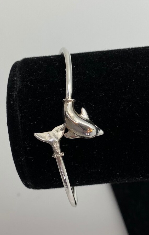 Dolphin Sterling Silver Bangle Bracelet - image 9