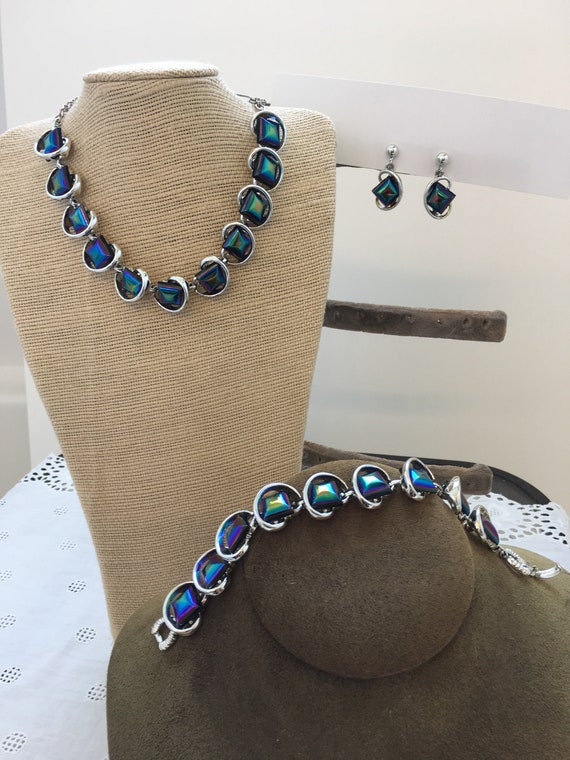 Space Age 1950 s Jewelry set Gem