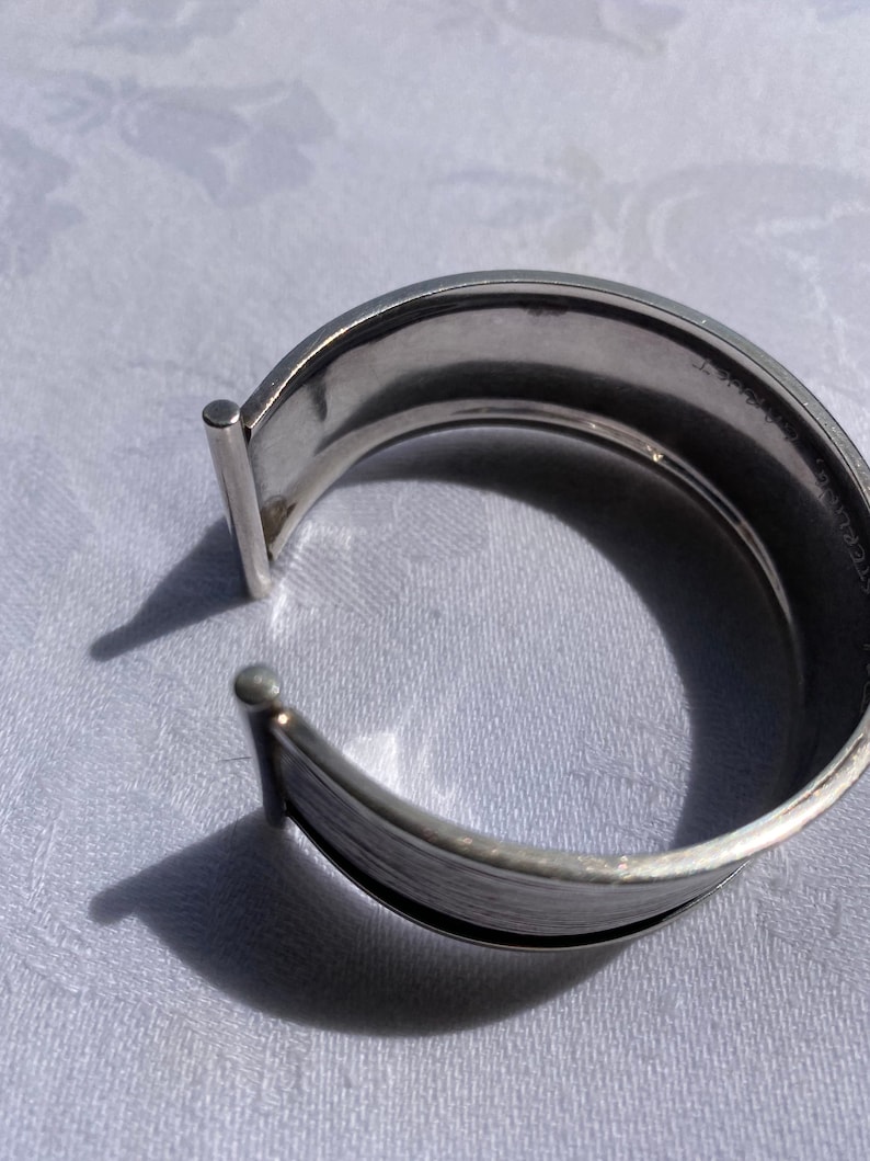 Unique Kimberly Keyworth Sterling Silver Cuff Bracelet With Garnet Accent