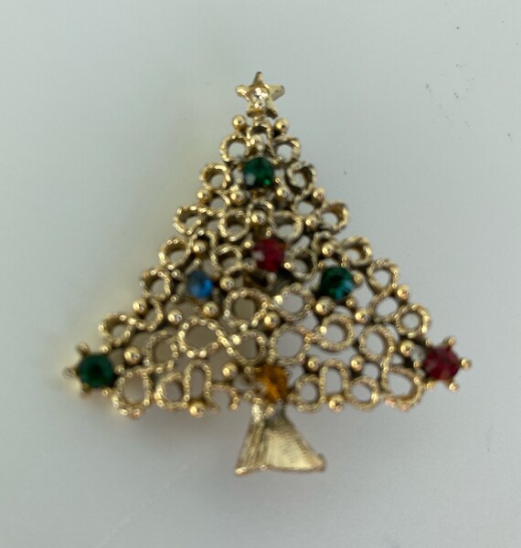 Two Unmarked Vintage 1960 Christmas Tree Pins Bro… - image 6