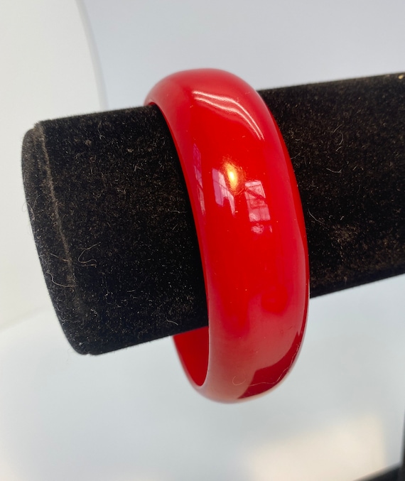 Cherry Red Bakelite Bangle Bracelet