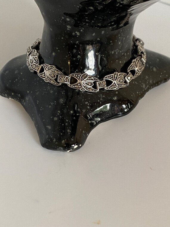 Marcasite Sterling Silver 1970 Victorian revival B