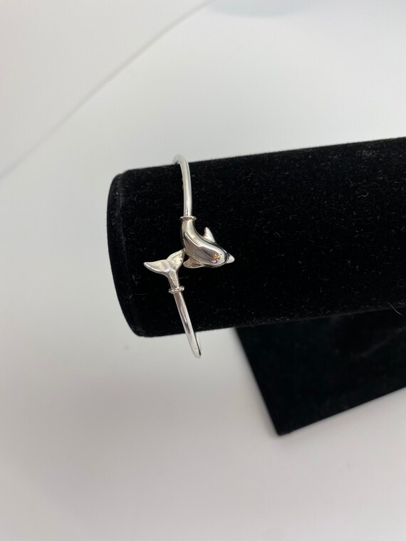 Dolphin Sterling Silver Bangle Bracelet - image 4
