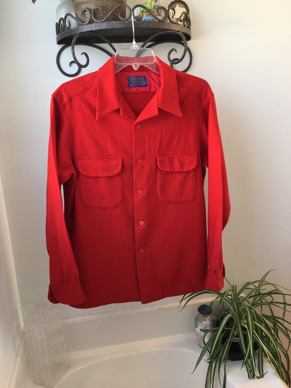 Vintage 1940 Red Wool Pendleton shirt jacket