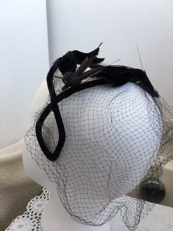 Black Bird net hat vintage 1950 - image 3