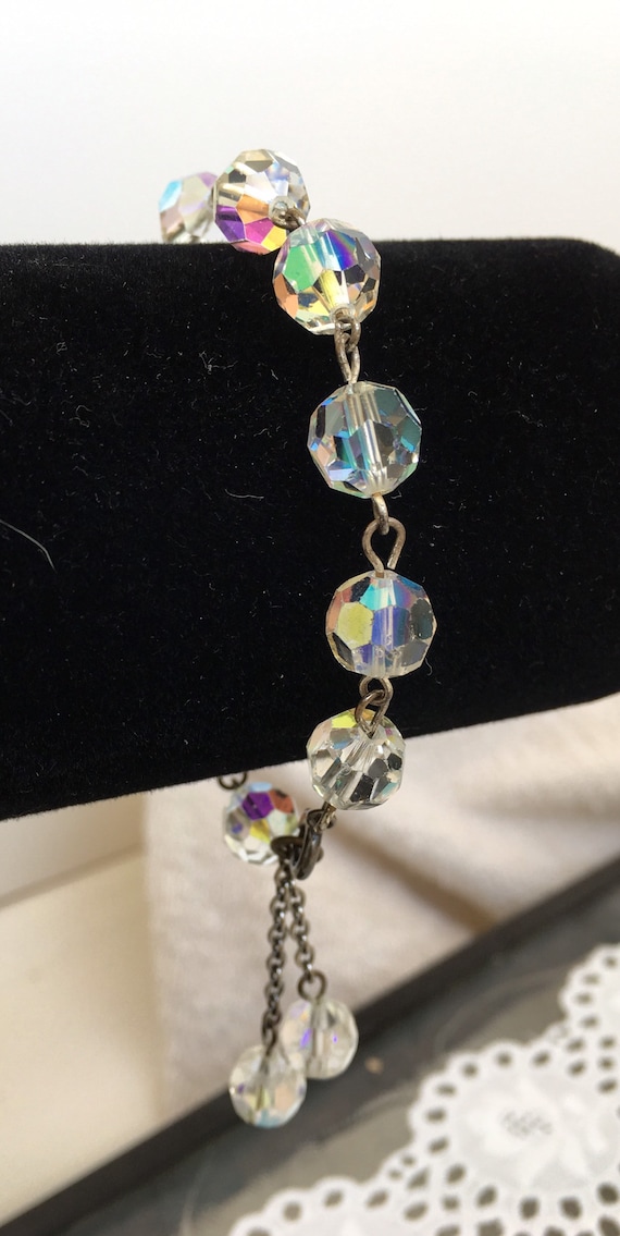 Aurora Borealis crystal bead bracelet