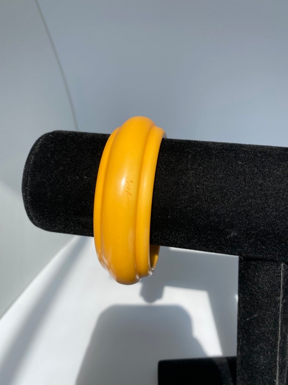 Yellow Bakelite Geometric Chunky Bakelite Bracelet