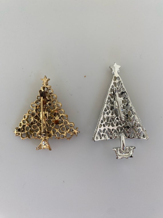 Two Unmarked Vintage 1960 Christmas Tree Pins Bro… - image 7