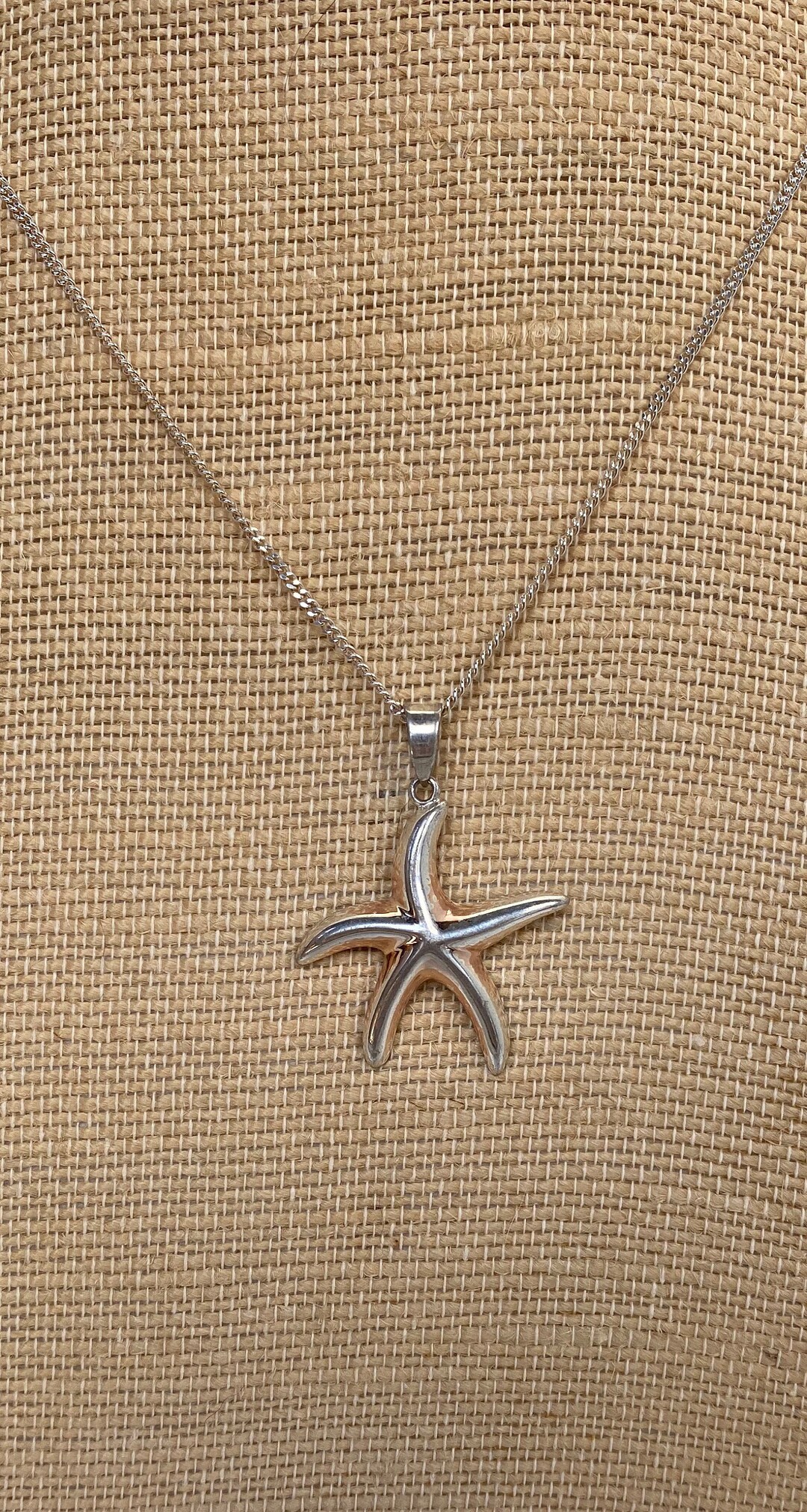 Sterling Silver Starfish Pendant Necklace - 30 Inch Italian Chain - Etsy