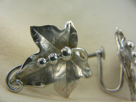 Carl Art 1950s Sterling Silver Brooch and Earring… - image 3