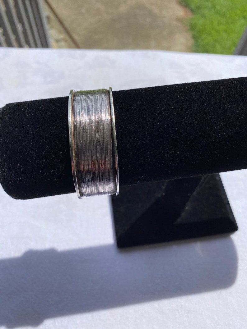 Unique Kimberly Keyworth Sterling Silver Cuff Bracelet With Garnet Accent