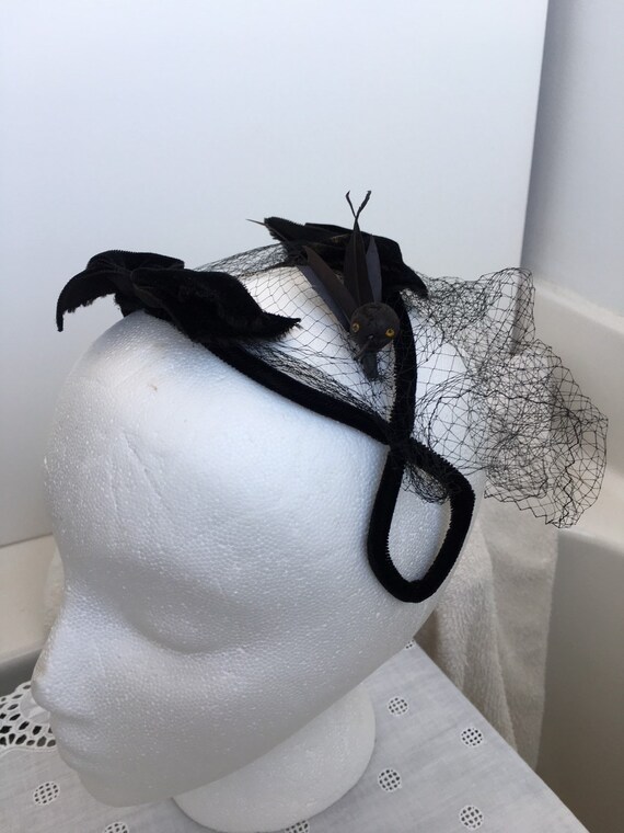 Black Bird net hat vintage 1950 - image 2