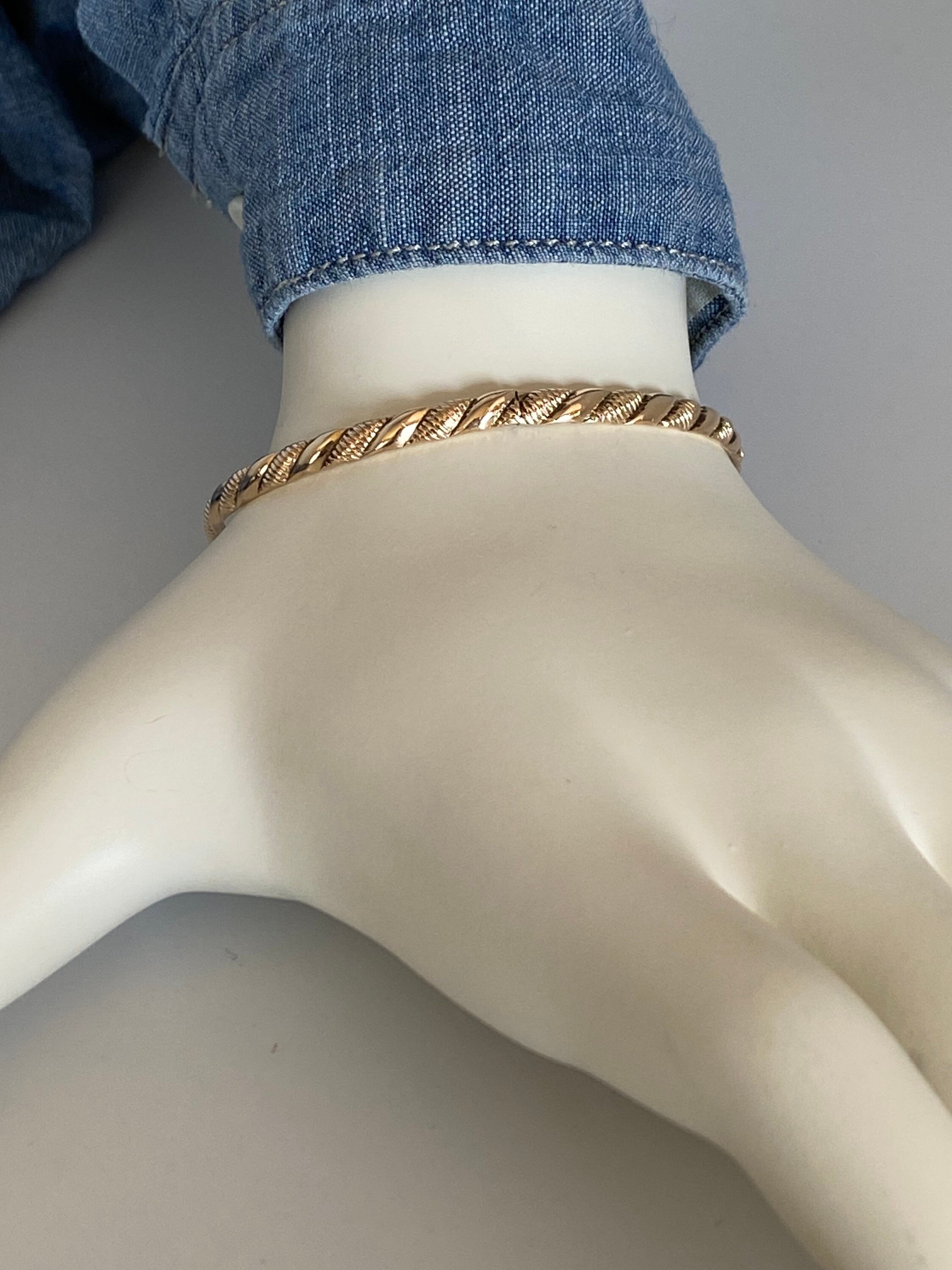 Vintage WINARD 12K GF Porcelain Transferware Panel Bracelet