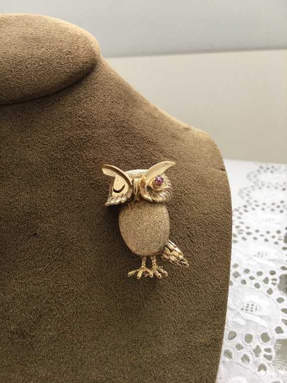 Les Bernard Winking Owl  Brooch