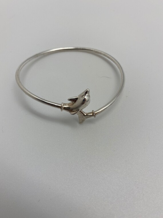 Dolphin Sterling Silver Bangle Bracelet - image 5