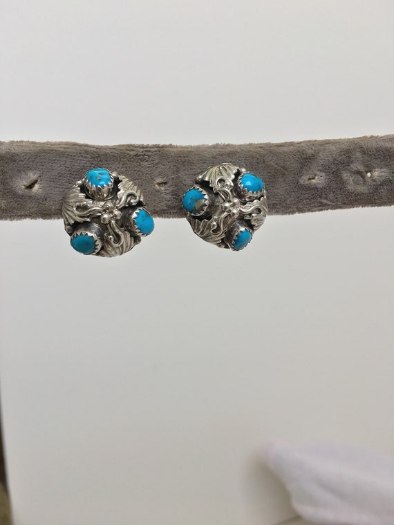 Navajo turquoise cluster earrings Gem