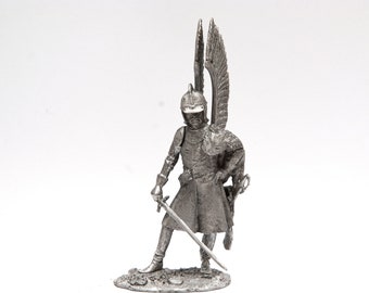 54mm Polish Winged Hussar with Konchar XVI cent 1:32 Scale Figurine