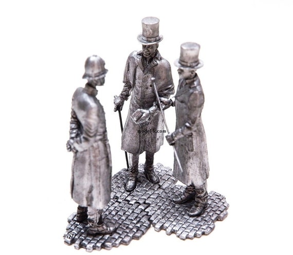 Watson British detective Tin Metal Figure 54mm 1/32 Lot Sherlock Holmes and Dr 