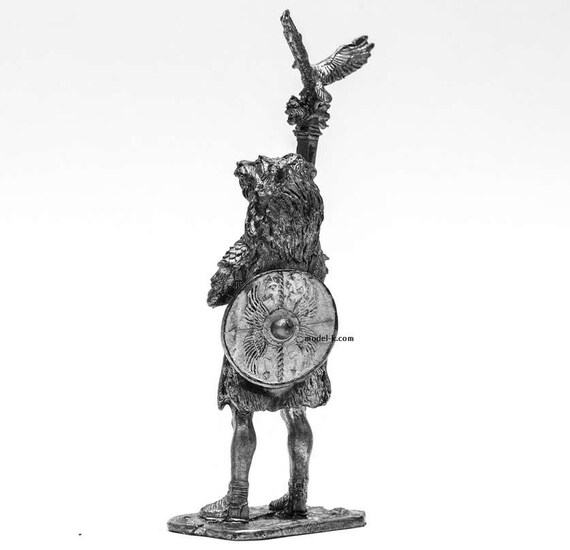 Figurine 54 Mm EK Castings - Légionnaire Romain Aquilifer (Porte-Aigle) - Métal Blanc