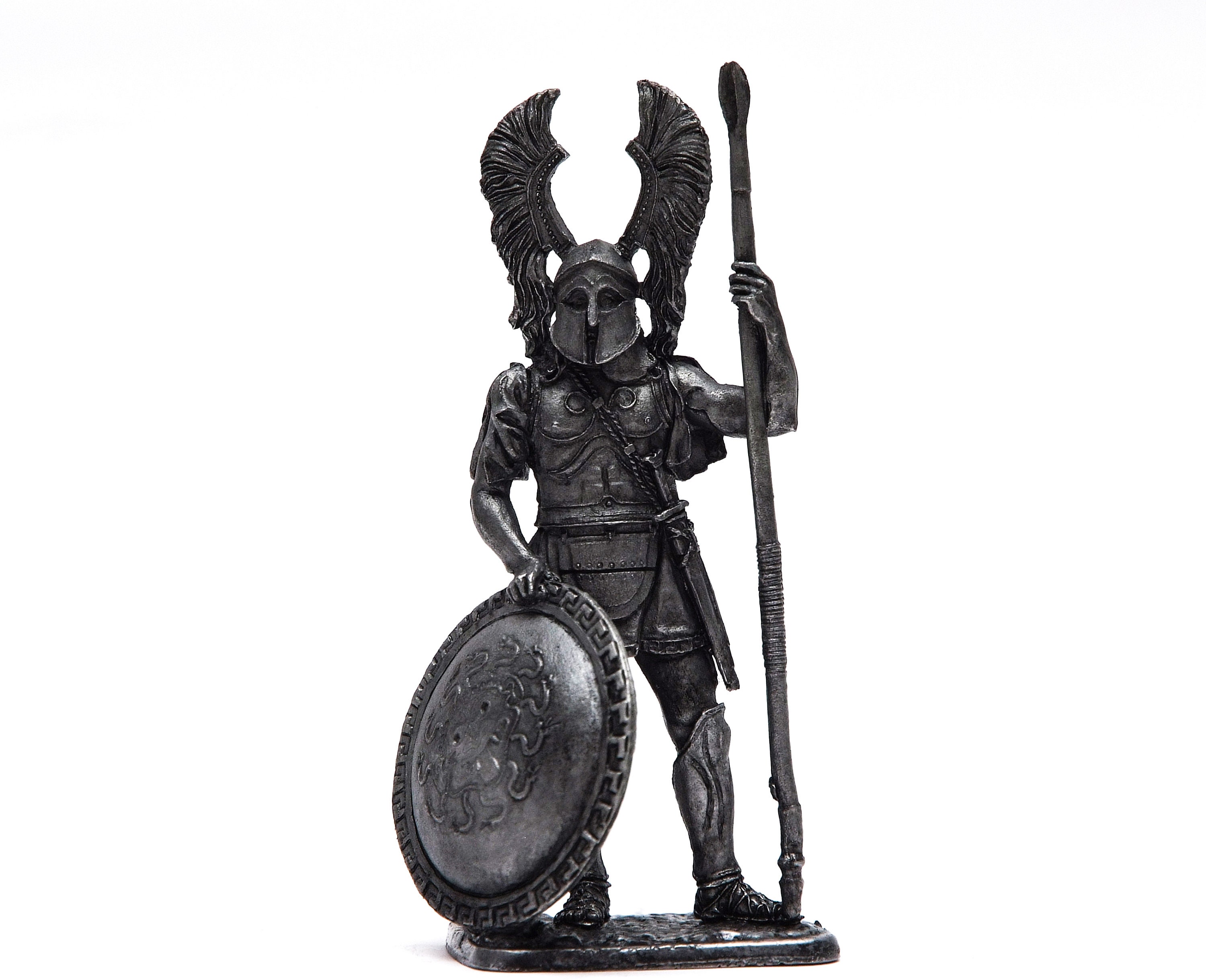 5th Century BC 1/32 Scale Unpainted Tin Figure Greek Hoplite Spear Warrior 6th 