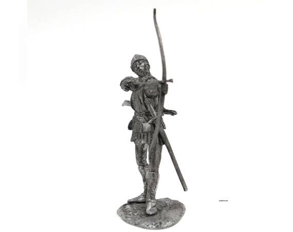 54mm miniature metal sculpture Tin toy soldiers Middle ages French archer 