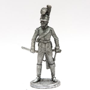 tin 54mm Napoleonic. Portuguese cavalry 1806-1810 1:32 Scale Pewter Sculpture