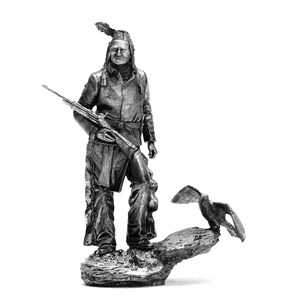 54mm The Golden West. Crow Scout 1876 yr. 1:32 Scale Pewter Miniature