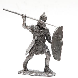 tin 54mm. Rome. Roman Legionare with pilum 1:32 Pewter Sculpture